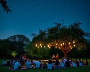 Sommernachtsmusik im Park genießen